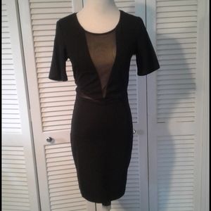 Black club dress with mesh accents